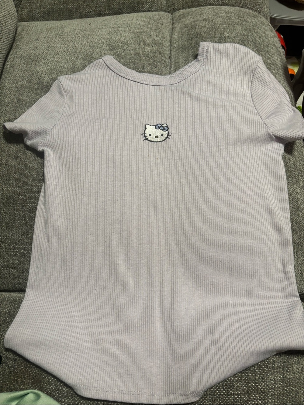 Sanrio Lilac Ribbed Hello Kitty Short Sleeve Tee